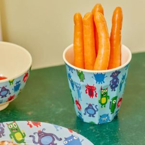RICE vaso mediano Monsters Soft Blue