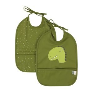 TRIXIE Pack de 2 baberos impermeables Dino