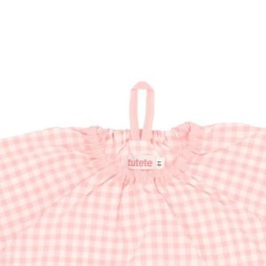 TUTETE bata escolar Vichy con Bolsillo Central Little Red