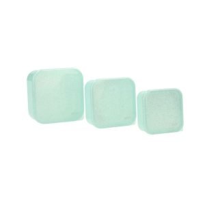 TUTETE 3 Cajas Almuerzo Aqua Glitter Turquoise