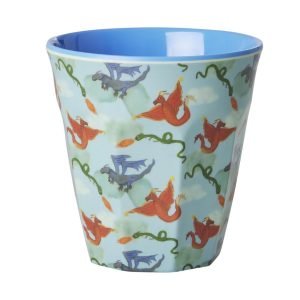 RICE vaso mediano print Dragones Azul
