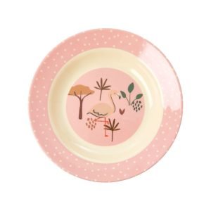 RICE plato hondo Soft Pink – Jungle Animals Print