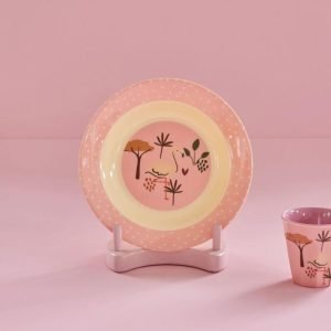RICE plato hondo Soft Pink – Jungle Animals Print