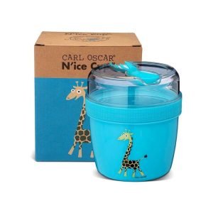 CARL OSCAR Fiambrera Snack N’ice Cup L Jirafa Turquesa