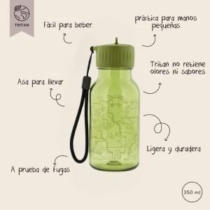 TRIXIE Botella de Tritán 350ml Daring Dino