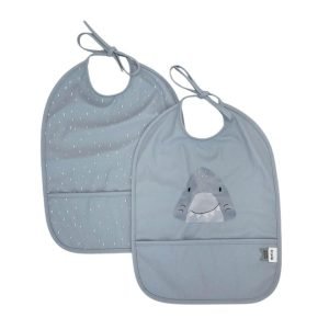 TRIXIE Pack de 2 baberos impermeables Shark