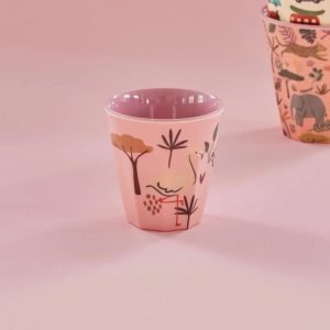 RICE vaso pequeño Soft Pink Jungle Animal