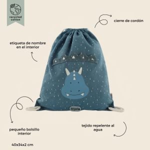 TRIXIE saco de tela Triceratops