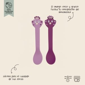 TRIXIE Set de dos Cucharas Silicona Pavo Real