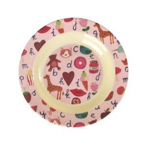 RICE plato hondo ABC Pink